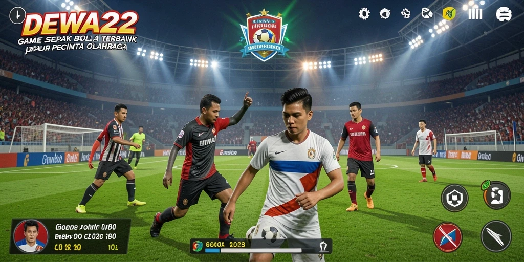 Tampilan menarik dari gameplay <strong>DEWA22</strong> dalam aksi sepak bola.
