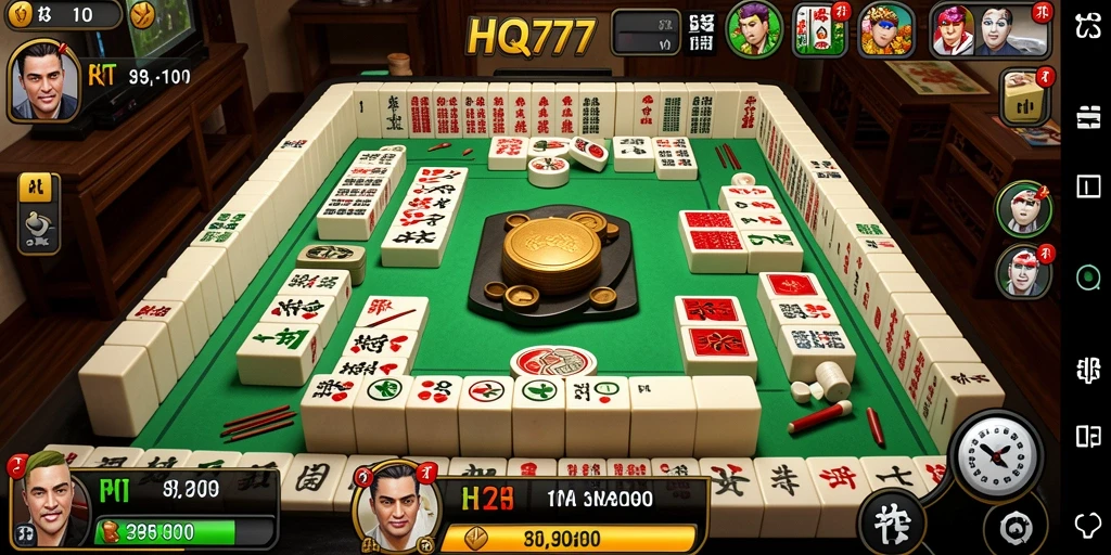 Gameplay HQ777 yang seru dan penuh strategi Mahjong.