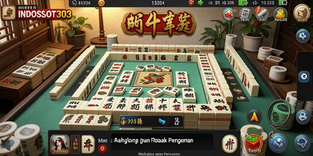 Tangkapan layar INDOSLOT303 menampilkan gameplay Mahjong yang menarik dan menantang.
