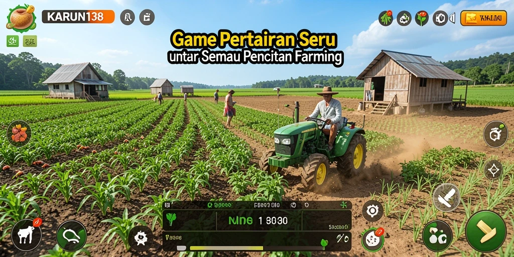 Menampilkan gameplay seru dalam berkebun dan bertani di KARUN138.