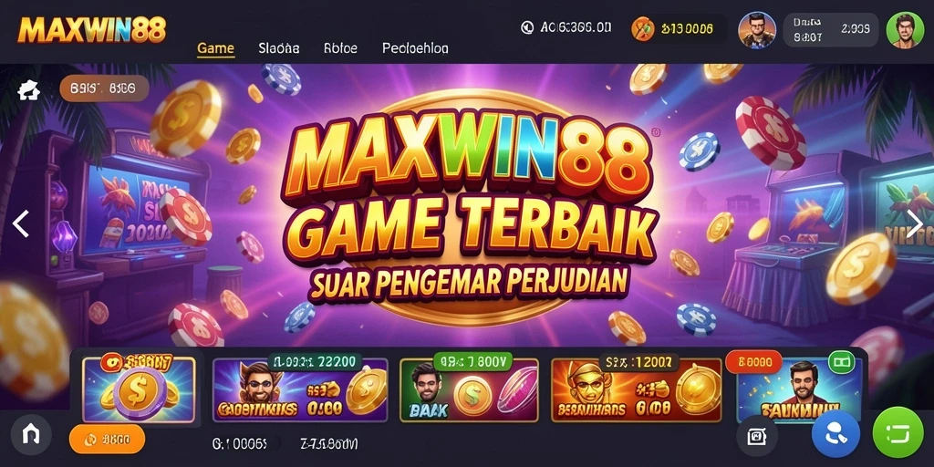 Tampilan gameplay menarik dari MAXWIN88 dengan berbagai tema slot.