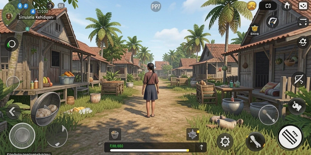 Screenshot gameplay PP7 menunjukkan interaksi karakter yang dinamis.